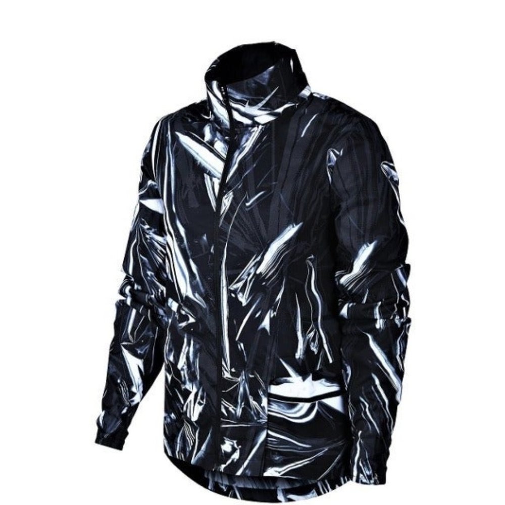 Nike Shield Full-Zip Running Jacket Hood Ghost Flash Reflective Extra-Large $150 - Picture 1 of 12